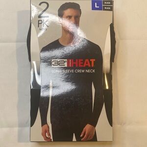 32 Degrees Black Crew Neck‎ Long-Sleeve 2-Pack